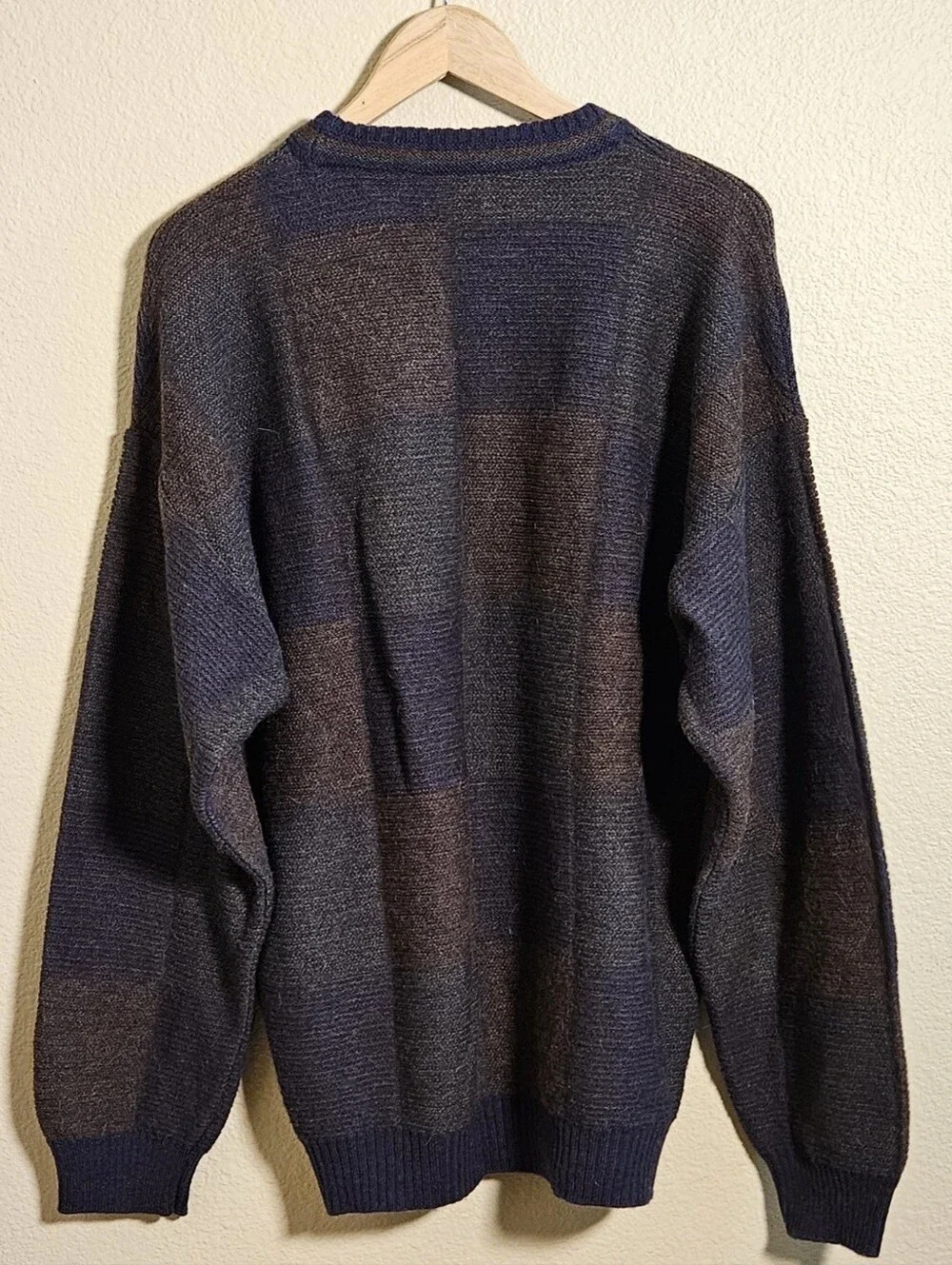 VGT 90'S COLOR BLOCK ALPACA WOOL BLEND, GRUNGE AESTHETIC ,COLOR BLOCK